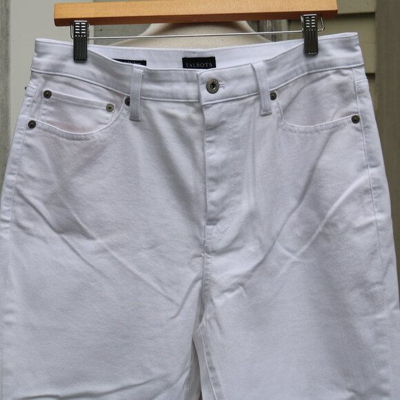 Talbots Petite White Stretch Cotton Modern Ankle Jeans Sz 12P - Picture 3 of 7
